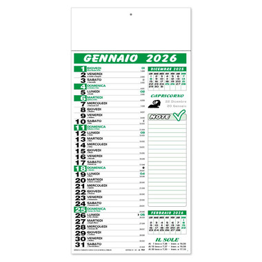 Calendario Olandese trimensile 2026
