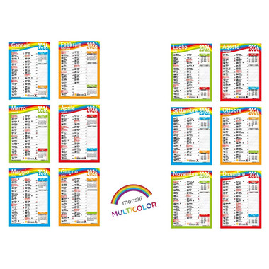 Calendario Olandese 2026 Multicolor dettaglio