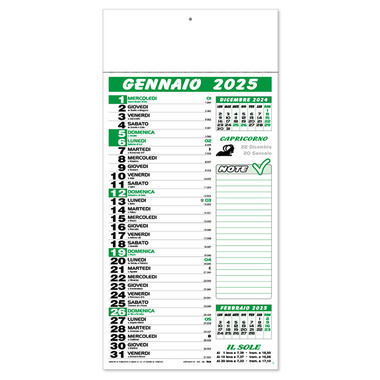 Calendario Olandese trimensile 2025