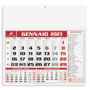 Calendario americano 2023 rosso