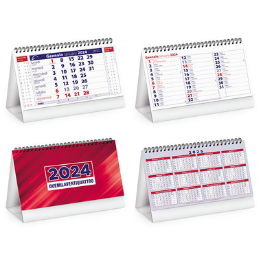 Calendario da tavolo chart table 2024 dettaglio rosso