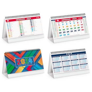 Calendario da tavolo mensile multicolor table 2024 dettaglio