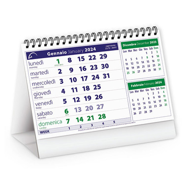 Calendario da tavolo mini table 2024 verde