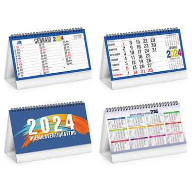 Calendario da tavolo swedish multicolor 2024 dettaglio