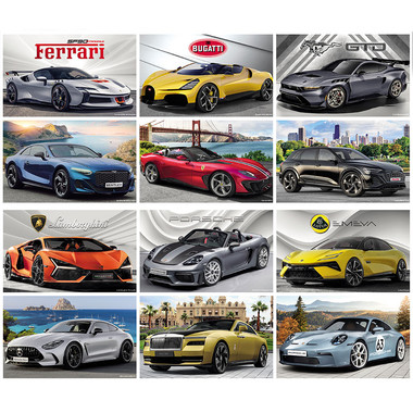 Calendario illustrato auto sportive 2025 interni
