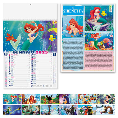 Calendario illustrato fiabe per bambini 2025 retro