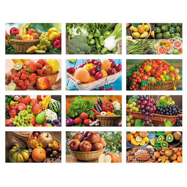 Calendario illustrato fruttivendolo frutta e verdura 2024 mensiletti