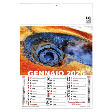 Calendario illustrato paesaggi fantastici 2026