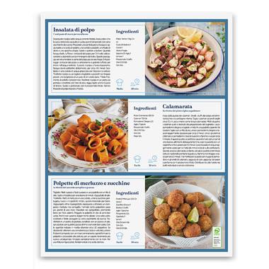 Calendario illustrato pesce e pescheria 2025 retro