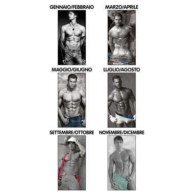 Calendario nudo uomo bianco e nero 2025 interni