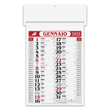 Calendario olandese girafoglio mignon 2023 rosso