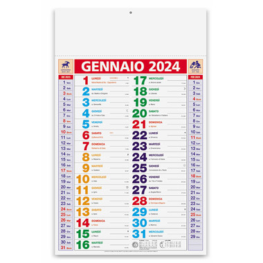 Calendario olandese multicolor tris 2024