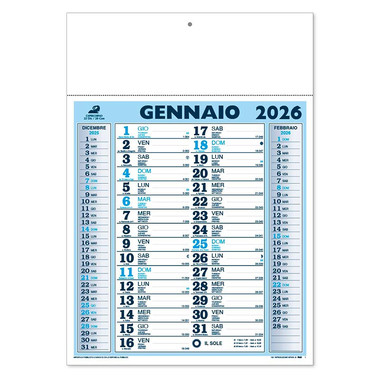Calendario olandese trimensile 2026