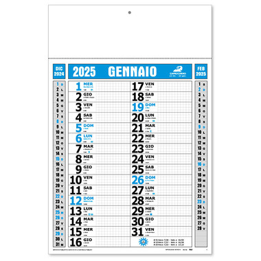 Calendario olandese trimensile quadrettato 2025
