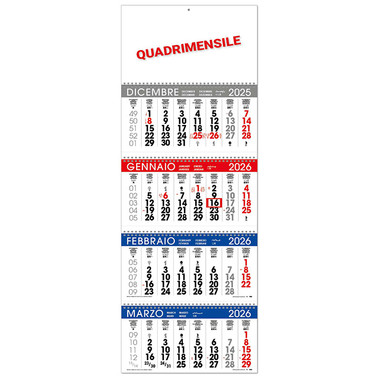 Calendario quadrimestrale 2026