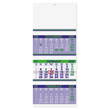 Calendario trittico fluo 2026 verde