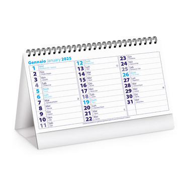 Calendario da tavolo chart table 2025 blu