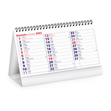 Calendario da tavolo chart table 2025 rosso