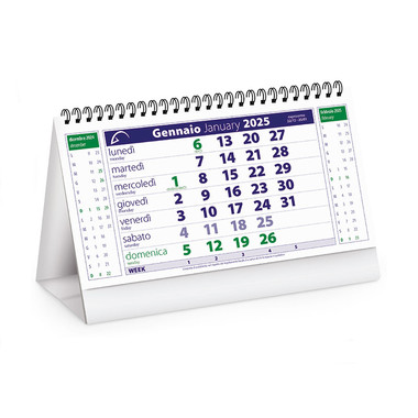 Calendario da tavolo chart table 2025 verde