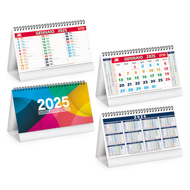 Calendario da tavolo mensile multicolor table 2025 dettaglio