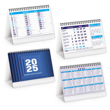 Calendario da tavolo mini table 2024 blu dettaglio