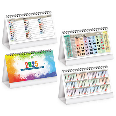 Calendario da tavolo multicolor 2025 dettaglio