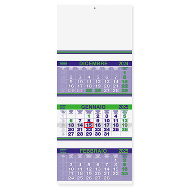 Calendario trittico fluo 2025 verde