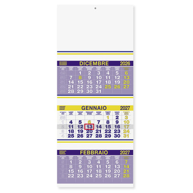 Calendario trittico fluo 2027 colore giallo