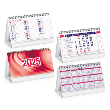 Calendario da tavolo chart table 2025 dettaglio rosso