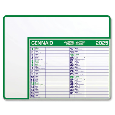 Tappetino mouse con calendario 2025 verde