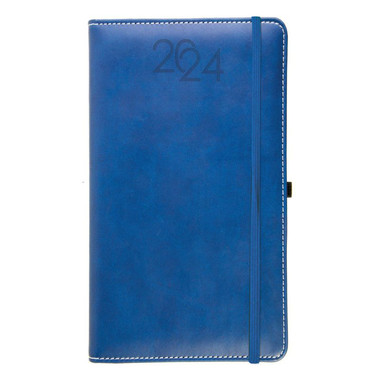 Agenda settimanale 2024 in pvc con elastico blu royal