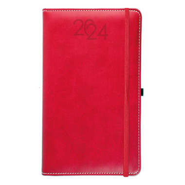 Agenda settimanale 2024 in pvc con elastico rosso