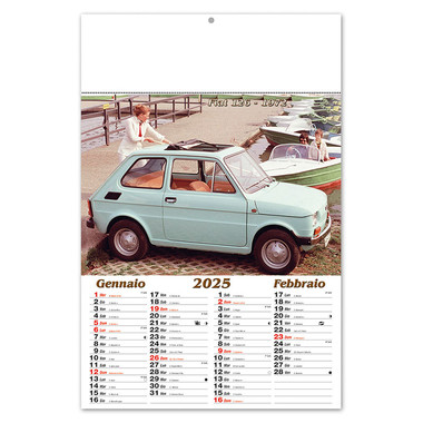 Calendario illustrato auto mitiche 2025