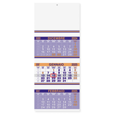 Calendario trittico fluo 2025 arancio