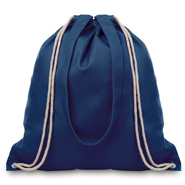 Sacca in canvas colorato con coulisse colore blu retro