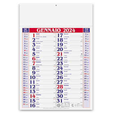 Calendario olandese medio 2024 rosso