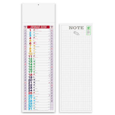 Calendario silhouette multicolor 2026 retro