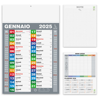 Calendario olandese block color 2025 dettaglio
