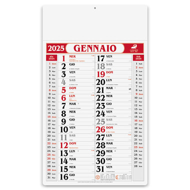 Calendario olandese gigante 2025 rosso