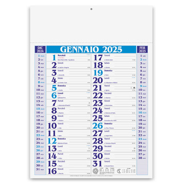 Calendario olandese medio 2025 blu