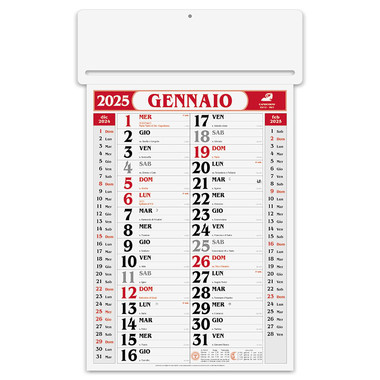 Calendario olandese passafoglio 2025 rosso