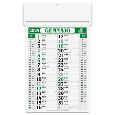 Calendario olandese passafoglio 2025 verde