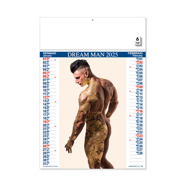 Calendario nudo uomo 2025