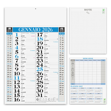 Calendario olandese classic 2026 azzurro - dettaglio