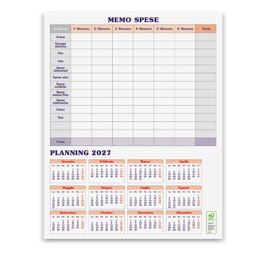 Calendario olandese quadrettato 2026 retro
