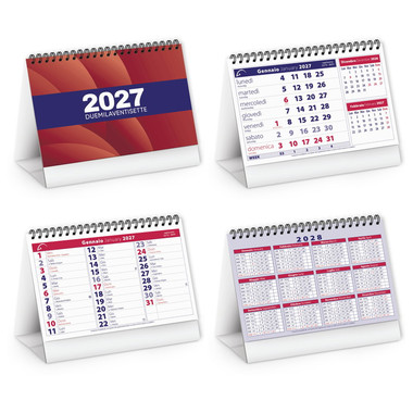 Calendario da tavolo mini table 2027 rosso dettaglio 1