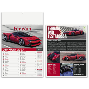 Calendario illustrato auto sportive 2027 dettaglio 3
