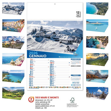 Calendario illustrato mari e monti 2027 dettaglio 1