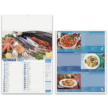 Calendario illustrato pesce e pescheria 2027 dettaglio 3
