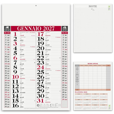 Calendario olandese classic 2027 rosso dettaglio 1